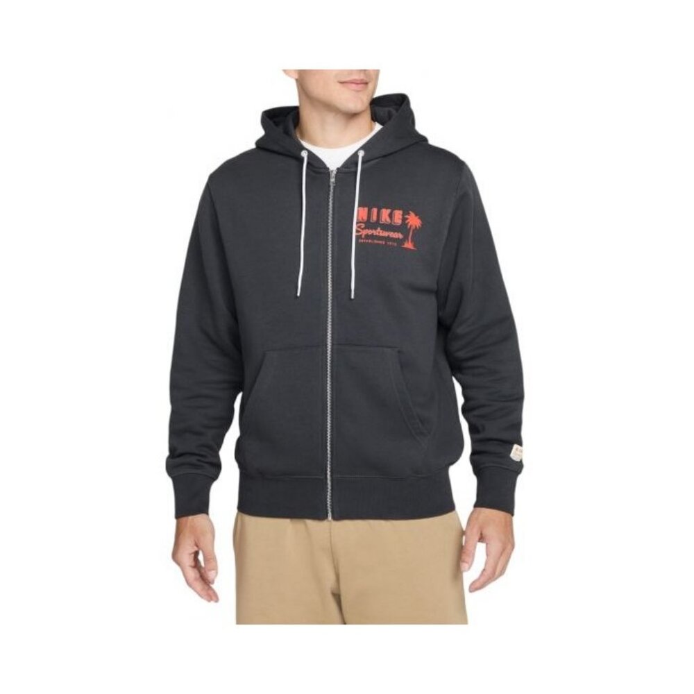 Nike Men's Nike Club Full-Zip Graphic Hoodie Grey Size S NEW WITH TAGS!